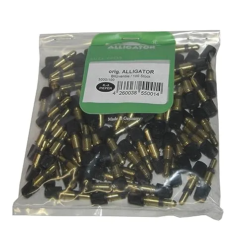 Alligator Blitzventil 192 Dunlop - 100 Stück - Praktisches 100er Pack Alligator Blitzventile für Fahrräder. Ideal für schnelles Aufpumpen und zuverlässige Abdichtung. Robust bei allen Wetterbedingungen, perfekt für Ihre Radtouren!