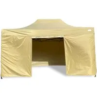 Grasekamp Faltpavillon Premium Line 3x4,5m Beige - Vielseitiger Faltpavillon mit einfachem Auf- und Abbau. Inklusive Transporttasche, Spannseilen und Erdnägeln für optimalen Halt. Ideal für Gartenfeste und Veranstaltungen.