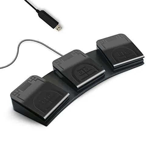 PCsensor USB Fußschalter Dreifach Fußpedal PC Programmierbare Computertastatur, Tastenkombination, benutzerdefinierte Kombinationstaste, One-Key-Move für Videospiel, Bürogerätesteuerung, HID