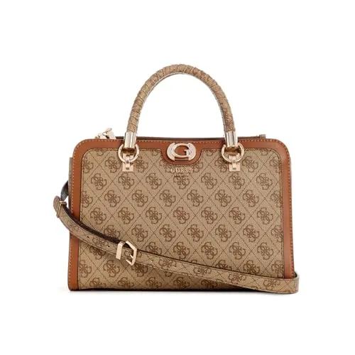 GUESS Orlina Logo Society Satchel Latte Logo/Brown von GUESS