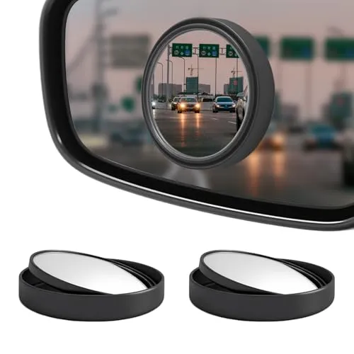 Stück toter Winkel Spiegel Auto, 360° Weitwinkel-Rückspiegel mit HD-Glas, Anti-Beschlag und wasserdicht Toter-Winkel-Spiegel, Universal für Auto, SUV, LKW, Van (Schwarz) 2