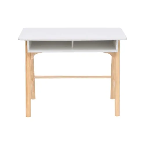 Rebecca Mobili Kinderschreibtisch - Montessori Tisch in Weiß Braun - Kinderschreibtisch aus robustem MDF und Kiefernholz mit abgerundeten Kanten für mehr Sicherheit. Ideal für die Montessori-Pädagogik und zur Förderung der Unabhängigkeit der Kinder.