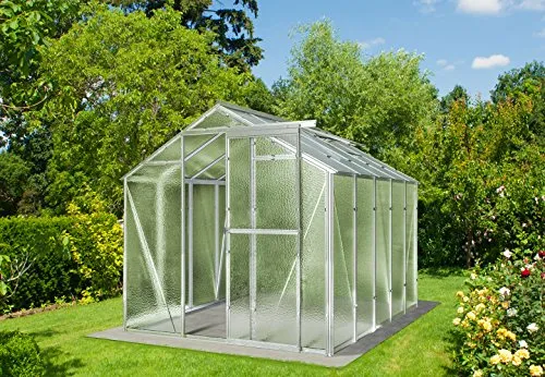 myowngreen Hobby Gewächshaus NEU197 x 251 x 202 cm (BxLxH) EIN stabiles Treibhaus mit Echtglas Seitenwänden aus Nörpelglas Glashaus für Tomaten, Gurken und Gemüse Aller Art gerne auch Blumen