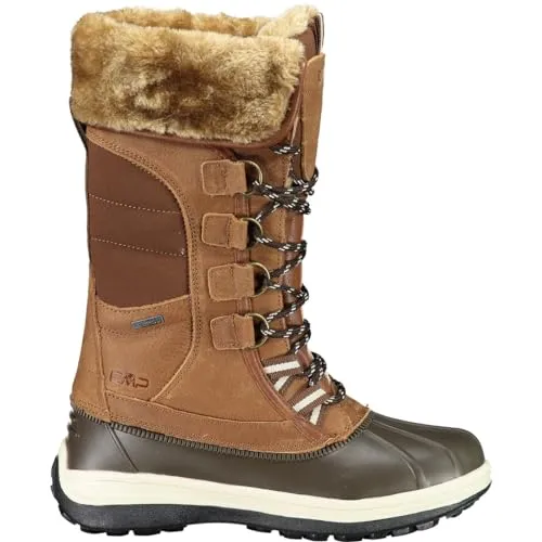 CMP Damen THALO WMN WP Snow Boot, Wood, 40 EU 30Q4616 - Wanderschuhe für Damen, aus hochwertigem Nubukleder und Kunstfell, ideal für Après-Ski und winterliche Abenteuer.