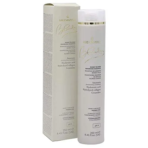 Medavita Sunset Blonde Enhancing Shampoo 250ml - Spezialshampoo für blondes Haar, verleiht strahlende Farbe und pflegt intensiv. Ideal für die tägliche Anwendung.