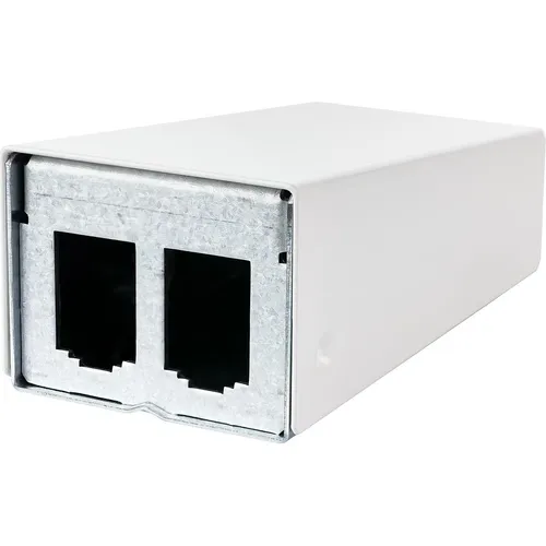 Metz Connect AP-Gehäuse 2 Port, rws 130861-0202-E - Modulgehäuse für Einzelmodule, robustes Stahlblechdesign, einfach zu montieren und ideal für Wand- oder Tragschienenmontage.