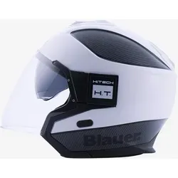 Blauer Motorradhelm Solo BTR Jethelm mit Sonnenvisier in weiß von Blauer