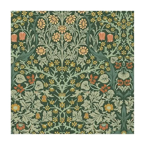 WILLIAM MORRIS AT HOME Vliestapete Blackthorn - Retro Vliestapete in Grün mit Blattmotiv, formstabil und lichtbeständig, ideal für stilvolle Wände.