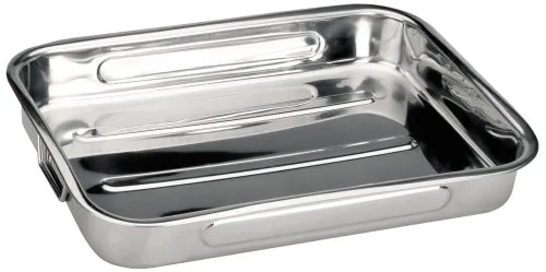 IBILI Roasting pan Bistro 48x34 cm of Stainless Steel, Silver, 48 x 34 cm