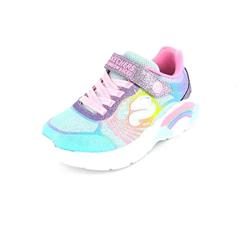 Skechers Rainbow Racer Sneaker Mehrfarbig - Laufschuhe mit buntem Leuchteffekt und flexiblem Klettverschluss für optimalen Halt. Ideal für aktive Kinder, sorgt die weiche Air Cooled Memory Foam Innensohle für besten Tragekomfort.