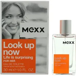 Mexx Look Up Now Life Is Surprising EDT Spray 30ml - Damenduft mit fruchtigen Noten von Pfirsich und Brombeere, ideal für den täglichen Gebrauch. Genießen Sie die perfekte Kombination aus blumigen und fruchtigen Aromen für ein feminines und sinnliches Erlebnis.