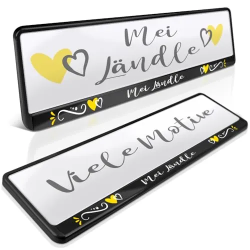 schildEVO 2 Kennzeichenhalter | Baden WÜRTTEMBERG 08 | MEI Ländle | BaWü Liebe | Schwaben Herz | Nummernschildhalter | Kennzeichenrahmen | Auto PKW Kfz | DHL-Versand