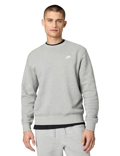 Nike Golf Pullover Club BB Crew, grau - Stylischer Nike Pullover Club Crew aus weichem Brushed Fleece. Ideal für kühle Tage, bietet er angenehme Wärme und hohen Tragekomfort – perfekt für Freizeit und sportliche Aktivitäten.