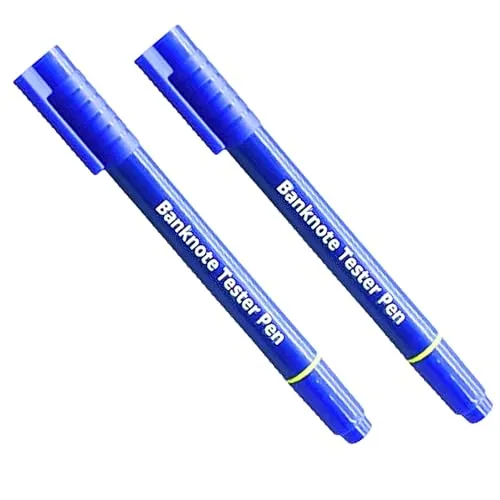 Geldscheinprüfer in 2 Sekunden | 2 Stück | 2 in 1 | Geldscheinprüfer + Kugelschreiber enthalten | Filz für Geldscheine, einfacher Transport | Bargeldprüfer | Geldscheinprüfer | Euro