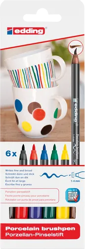 edding 4200 6S Porcelain Brushpen Set in gelb von edding