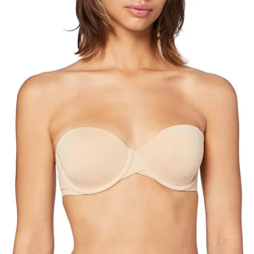 Calvin Klein Trägerloser BH Light Lined Strapless, Beige (Bare), 85A - Funktionsunterwäsche: Ikonischer trägerloser BH mit optimaler Passform und Bügel für perfekten Halt, ideal für einen femininen Look im Alltag.