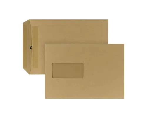 POSTHORN Versandtasche B5, 500 Stück - Braune Versandtaschen aus 90g Papier mit Selbstklebung, ideal für den sicheren Versand von Dokumenten im DIN B5 Format.