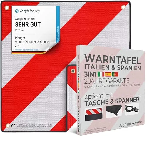 PLANGER® 3in1 Warntafel für Italien, Spanien und Portugal