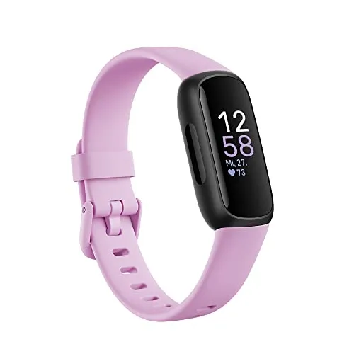 FITBIT Inspire 3 - Fitness Tracker in Lilac Bliss Black, dein Health Hack für weniger Stress und besseren Schlaf mit Herzfrequenzmessung und GPS