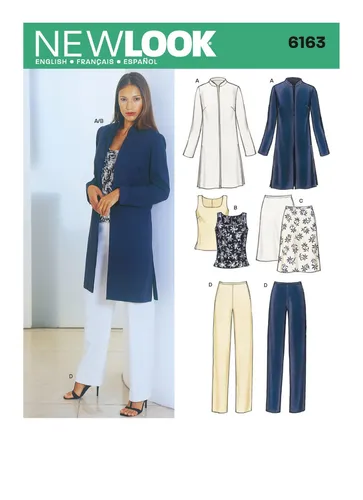 New Look 6163 Jacke Hose Rock Misses' Separate Nähen Muster Größen 8-18
