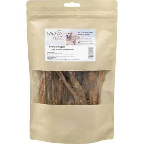 Wild & Fein Pferdemagen - 150 g - schmackhafter und hypoallergener Hundesnack