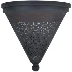 Marrakesch Wandleuchte Firas Schwarz - Orientalische Wandlampe aus handgefertigtem Metall, mit faszinierendem Lichtspiel für ein gemütliches Ambiente in Ihrem Zuhause. Ideal für Wohnzimmer, Schlafzimmer oder als Geschenk.
