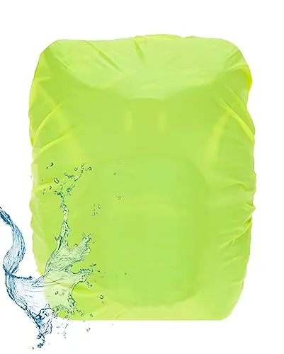 Elephant Regenschutz Rucksack Schulranzen universal 30 Liter Überzug Schutzhülle Regenhülle raincover Premium Seamless nahtlos mit Tasche und Karabiner 12970 Lime Neon Gelb