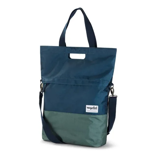 Recycelte Shopper-Fahrradtasche Urban Proof 20 Liter - Blau/Grün - Fahrradtaschen mit 20L Volumen, aus recyceltem Material, umweltfreundlich und ideal für nachhaltige Mobilität.