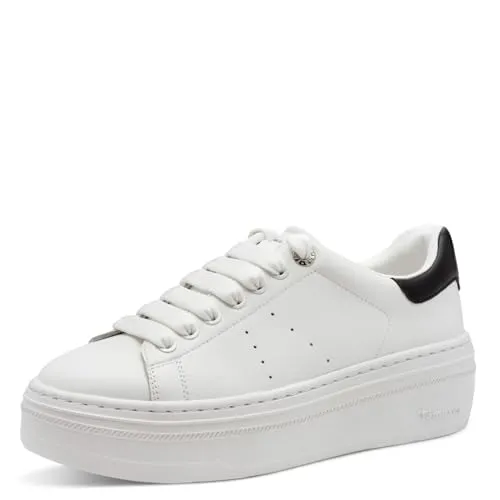 Plateausneaker TAMARIS für Damen, Gr. 40, schwarz-weiß in weiß von Tamaris