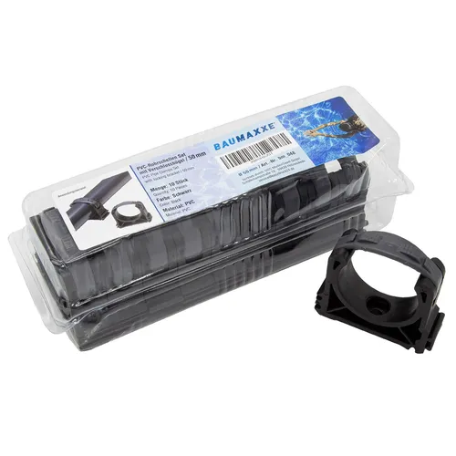 PVC-Rohrschellen Set I 50 mm I Kunststoff I 10 Stück I Pool-Zubehör I bm_048