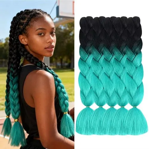 ShowJarlly Jumbo Braid Kunsthaar Haar, Ombre Braid Extension, 24 Zoll Haar Flechten Extensions 5 Stücke Für Crochet Twist Flechten Haar Box Braid Zum Einflechten Zöpfe