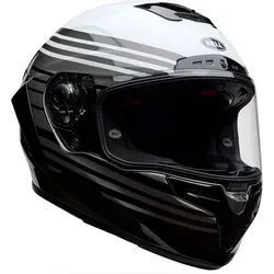 Bell Race Star DLX RSD Dash Carbon Helm, schwarz-grau-weiss, Größe L - Motorradhelm mit Velocity Flow VentilationTM System für optimale Kühlung und antibakteriellem Innenfutter für höchsten Komfort.