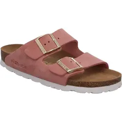 Rohde Komfort Sandalen für Damen in Rosa - Bequeme Pantoletten mit verstellbarer Schnalle - Pantoletten aus hochwertigem Veloursleder mit rutschfester EVA-Sohle und ergonomischem Fußbett für optimalen Tragekomfort – ideal für warme Tage.