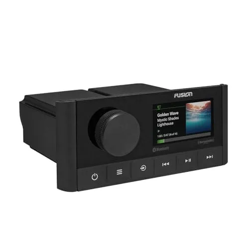 FUSION MARINE MS-RA210 UKW AM/FM Tuner - Wasserfestes Bluetooth Marine Radio - Boot-Zubehör mit 2 Lautsprecherzonen, Bluetooth-Streaming und 2,7'' Farbdisplay für Titelbilder. Optimierter Sound für FUSION Lautsprecher und Verstärker.