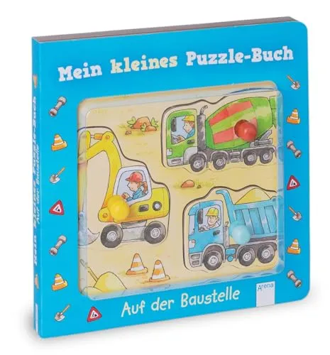 Mein kleines Puzzle-Buch. Auf der Baustelle: Pappbilderbuch mit großen Puzzleteilen mit bunten Griffen – Ab 18 Monate