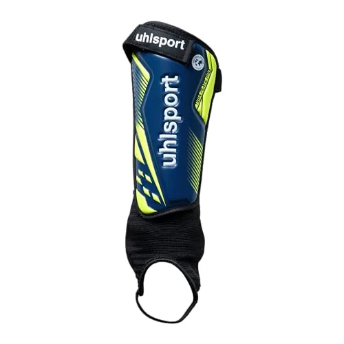 uhlsport Tibia Plate Pro, Unisex-Jugend Fußball-Schienbeinschoner, Azul Marino/Amarillo Fluo, XS -