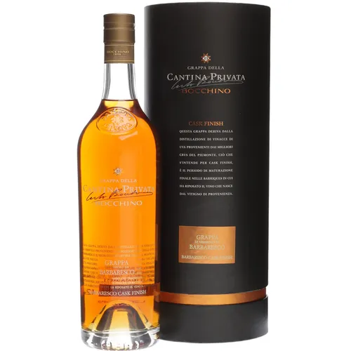Bocchino Grappa di Barbaresco - Cask Finish (0.7 l) - Tresterbrand mit einzigartigem Barbaresco-Finish, vollmundig und aromatisch, ideal für Genießer.