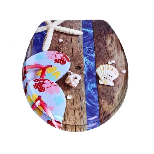 TP WC-Sitz mit Soft Close Absenkautomatik - Toilettendeckel mit sanft schließendem Deckel, rostfreien Scharnieren und stilvollen Motiven – ideal für Familien und einfach zu montieren.