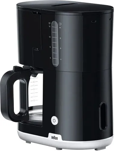 BRAUN Kaffeemaschine KF 1100.BK - OptiBrewSystem für perfektes Kaffeearoma, 10-15 Tassen AromaCarafe aus stoß- und wärmebeständigem Glas