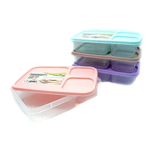 PARENCE.- Lunchbox mit 3 Fächern mit Deckel/angepasster Mikrowelle, Geschirrspüler