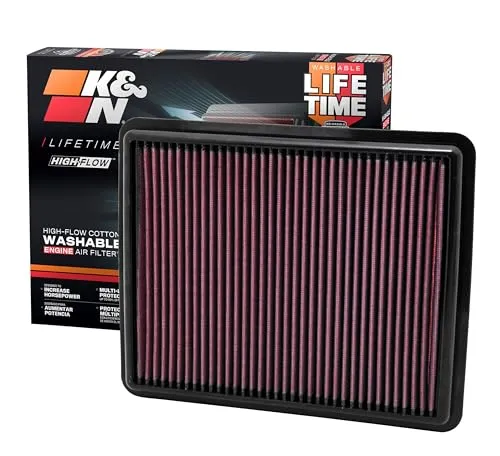 K&N 33-2448 Motorluftfilter: Hochleistung, Prämie, Abwaschbar, Ersatzfilter,Erhöhte Leistung, 2009-2017 (Azera, i45, Sonata Hybrid, Sonata, ix35, Santa Fe, K7, K5, Optima, Sorento, Sportage R)