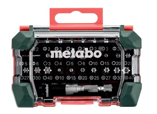 Metabo Bit-Box SP 32-teilig: Robustes Bit-Set mit Schnellwechselbithalter - Werkzeug-Sets mit 32 hochwertigen Bits aus Chrom-Vanadium-Stahl, ideal für Profis und Hobby-Handwerker, inklusive praktischer Aufbewahrungsbox.