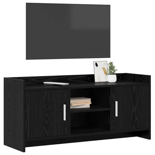 vidaXL TV-Schränk 102 x 33 x 47 cm in Schwarz - Modernes TV-Lowboard aus Holzwerkstoff mit elegantem Design. Bietet großzügigen Stauraum für Elektronik und Zubehör. Ideal für ein stilvolles Wohnzimmer!