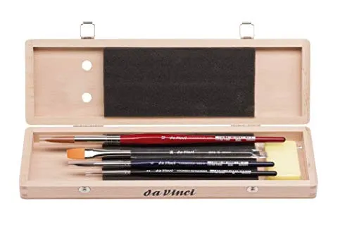 Da Vinci 5260 Serie Aquarell-Pinsel-Set, Wolle, Braun/Schwarz/Rot, 30 x 30 x 30 cm