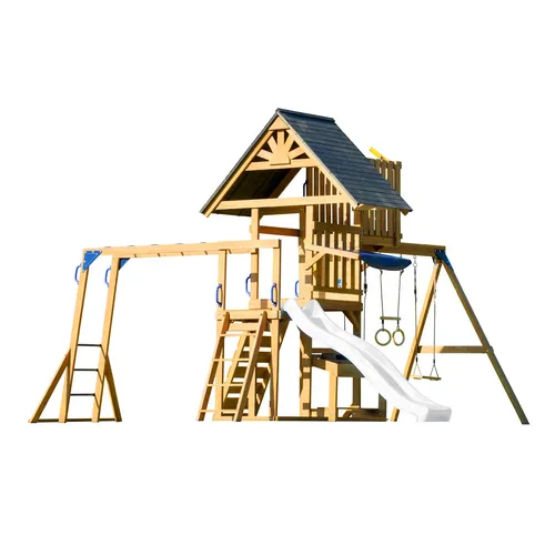 AXI Mitch Spielturm aus Holz in Braun mit Doppelschaukel