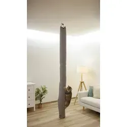 Kerbl Klettersack Climber - Grauer Katzenklettersack - Aktivitätskratzbaum für Katzen, ideal zum Klettern und Spielen, aus hochwertigem Sisalteppich mit wattierten Kissen für Komfort, individuell einstellbare Länge und einfache Montage.