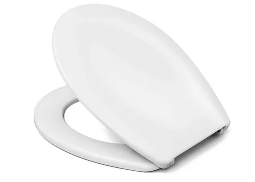 Hamberger WC-Sitz Toilettensitz Kunststoff mit Deckel weiß - 522360 - WC-Sitz aus langlebigem Kunststoff, hygienisch und leicht zu reinigen, ideal für jedes Badezimmer