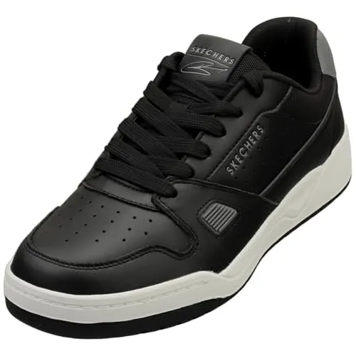 Skechers Harry Kane Koopa - Retro Sneaker signiert vom Fußballstar - Sneaker in Größe 47,5, grau-schwarz, aus Leder mit Skechers Air-Cooled Memory Foam für optimalen Komfort. Ideal für Fans und Modebewusste!