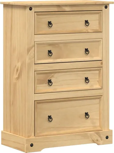 vidaXL Kommode Corona 80x43x114 cm aus Kiefernholz in braun von vidaXL