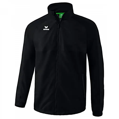 Erima Unisex Team Allwetterjacke schwarz XXL - Badmintonbekleidung Herren, wasserdicht mit 1.200 mm Wassersäule und optimalem Tragekomfort dank elastischer Bündchen und hohem Stehkragen.